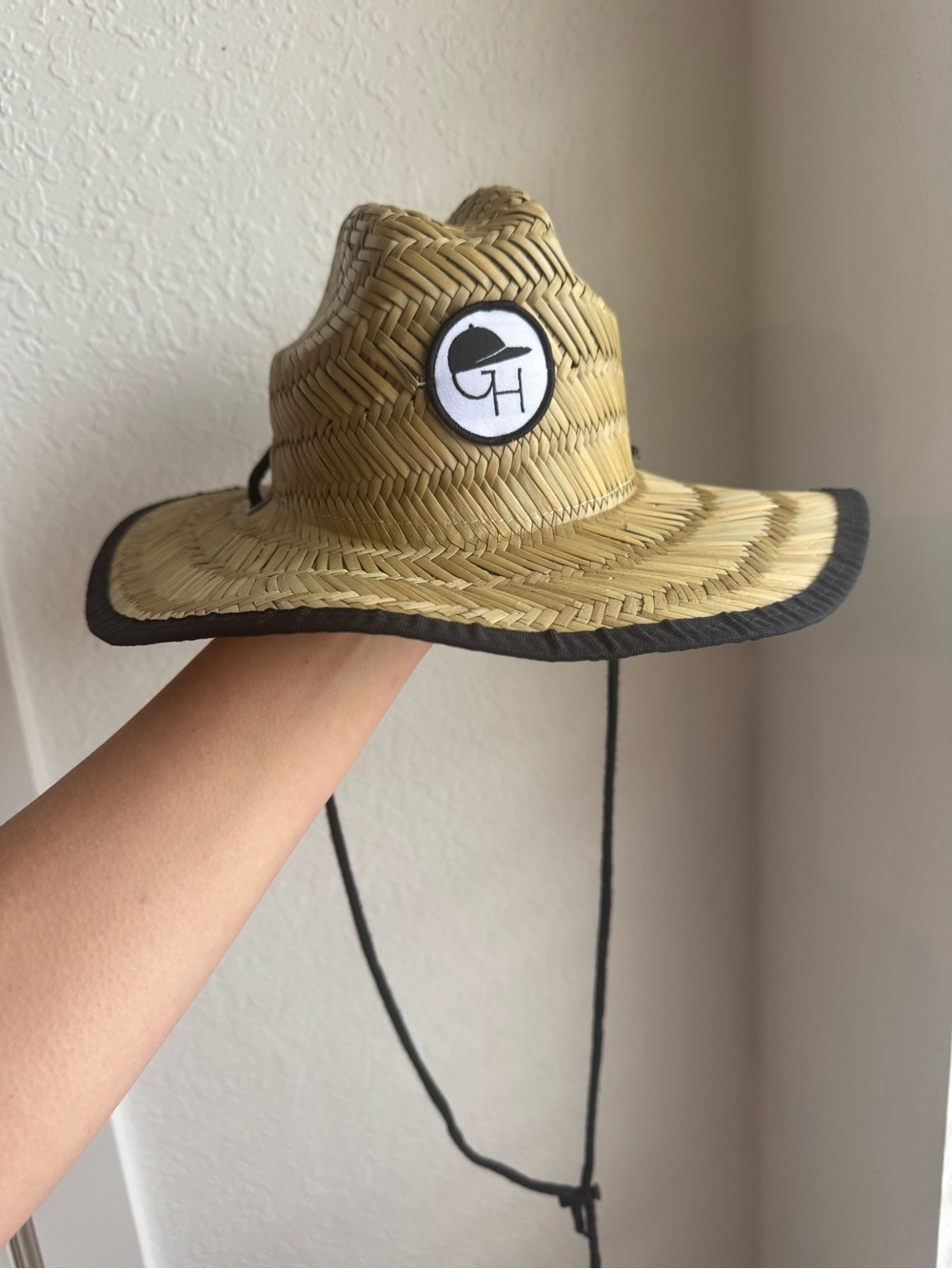 Toddler Straw Sun Hat with Black Trim